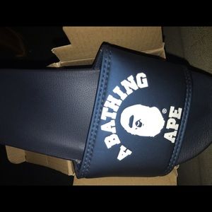 Brand new navy blue bape sandals size 7